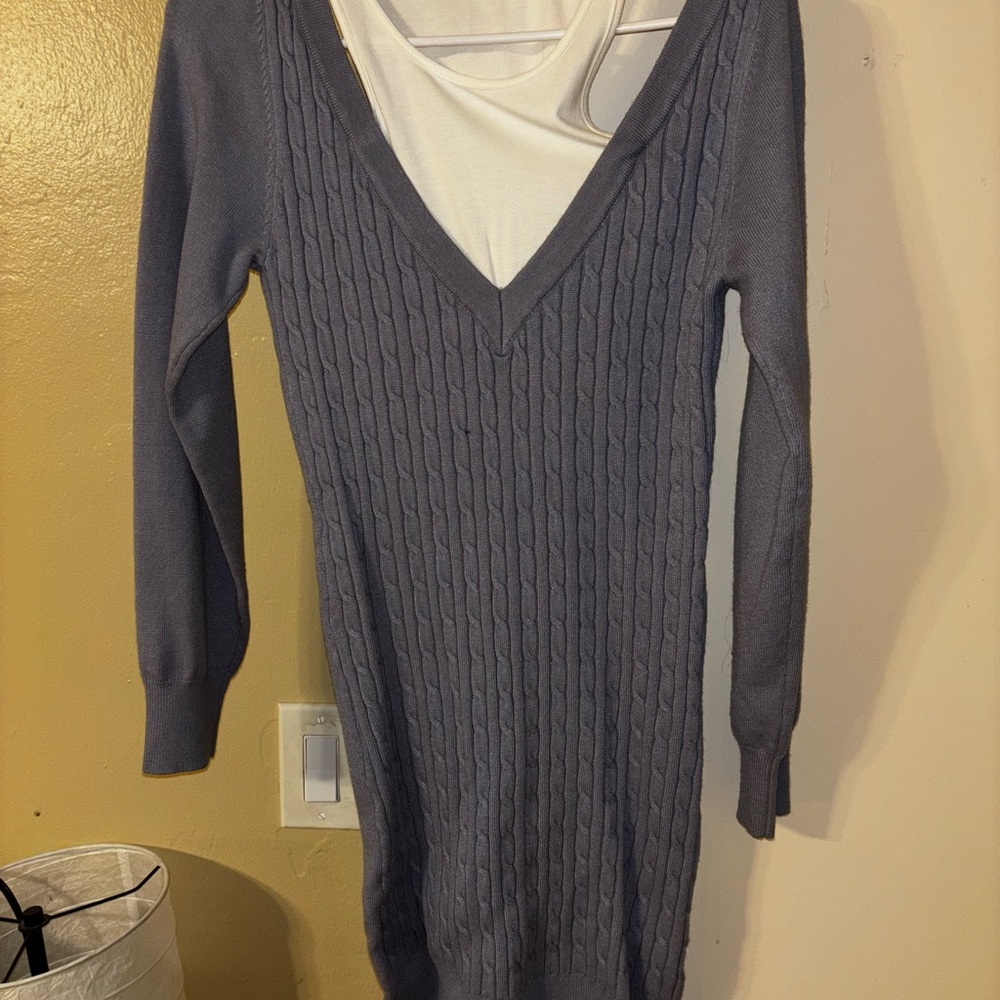 Fashion Nova Blue Long Sleeve Dress